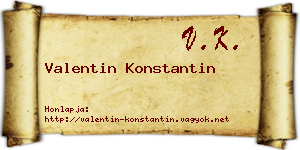 Valentin Konstantin névjegykártya